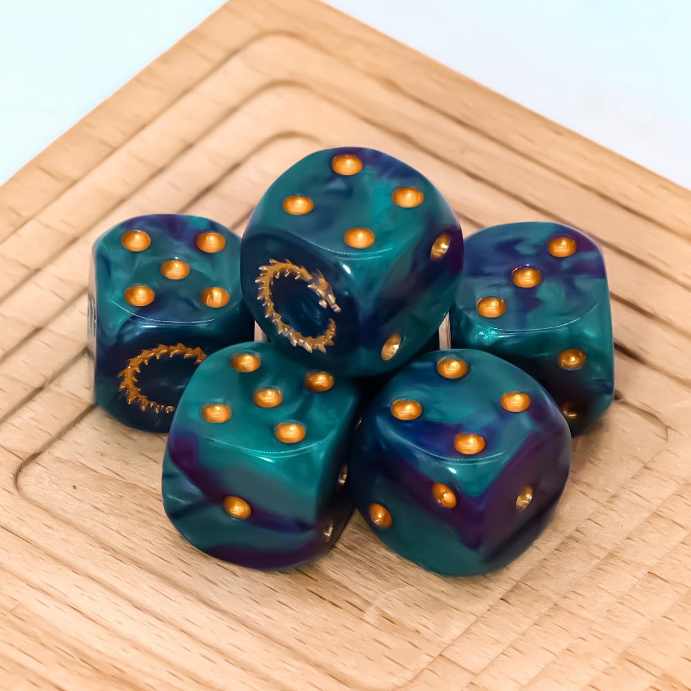 6Pcs Deep Sea Gold Flame D6 Di - Board Game Live 评论和价格