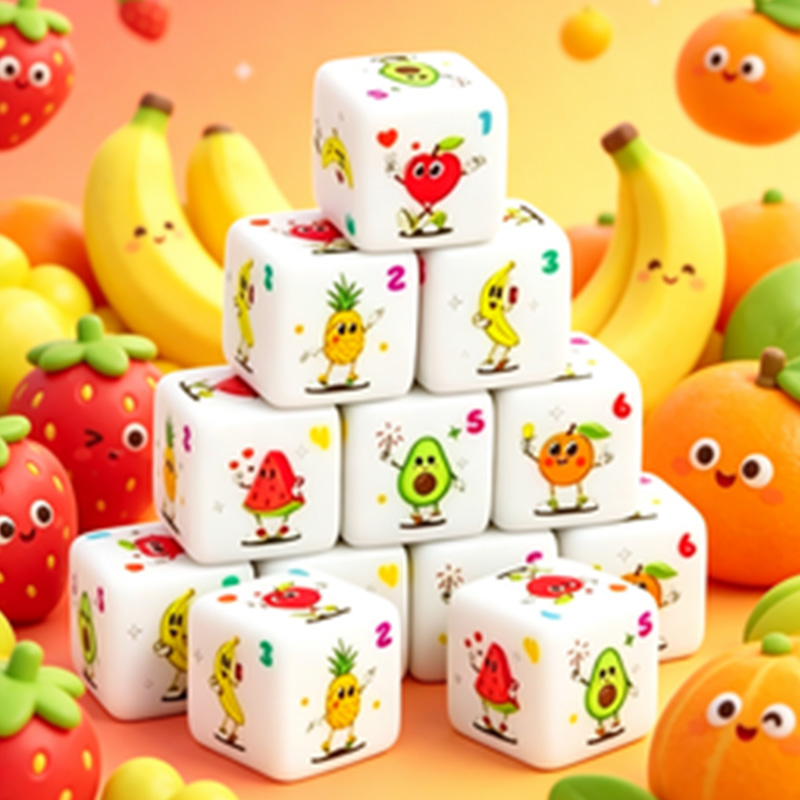 12Pcs Fruit Theme D6 Dice Set  - Board Game Live 评论和价格